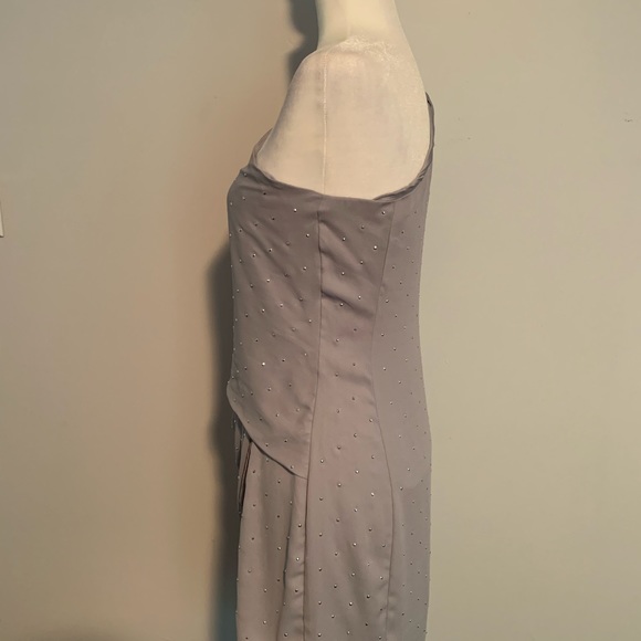 Express Woman’s One Shoulder Strap Silver Dress - Picture 2 of 8